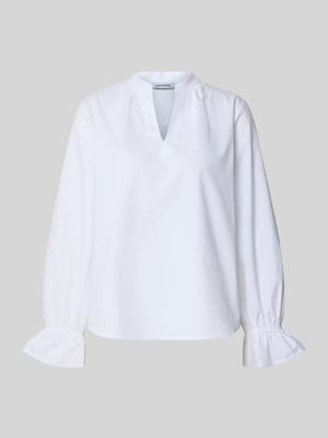 Bluzka o kroju relaxed fit z dekoltem z lamówką Shop The Look MANNEQUINE