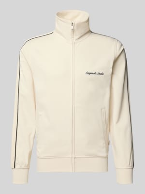 Slim Fit Sweatjacke mit Logo-Stitching Modell 'Niagara' Shop The Look MANNEQUINE