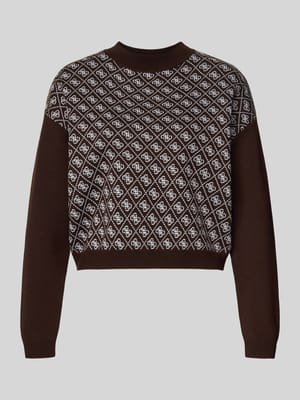 Cropped Strickpullover mit Rundhalsausschnitt Shop The Look MANNEQUINE