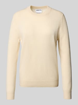 Gebreide pullover van kasjmier met ronde hals Shop The Look MANNEQUINE