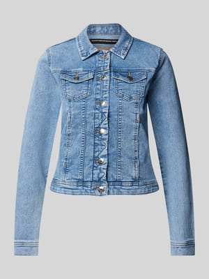 Kurtka jeansowa z kieszeniami z patką na piersi model ‘WONDER LIFE’ Shop The Look MANNEQUINE