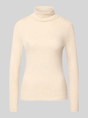 Bluzka z długim rękawem o kroju slim fit z mieszanki bawełny Shop The Look MANNEQUINE