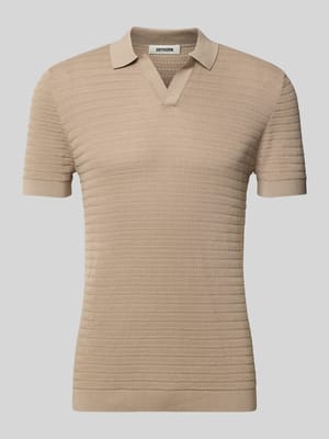 Slim Fit Strick-Poloshirt mit Strukturmuster Modell 'BRAIAN' Shop The Look MANNEQUINE