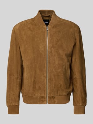 Regular Fit Lederjacke aus echtem Ziegenvelours Modell 'H-MULLER' Shop The Look MANNEQUINE