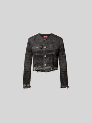 Cropped Jeansjacke mit Brusttaschen Shop The Look MANNEQUINE