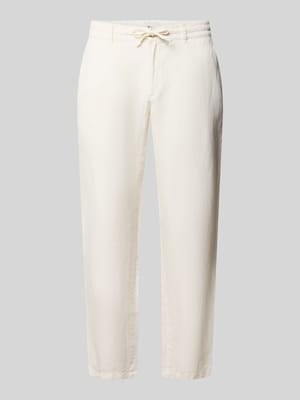 slim fit linnen broek van puur linnen model 'Fabio' Shop The Look MANNEQUINE