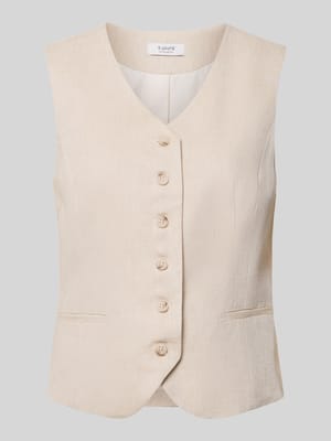 Weste aus Viskose-Leinen-Mix mit V-Ausschnitt Modell 'DAZIA' Shop The Look MANNEQUINE