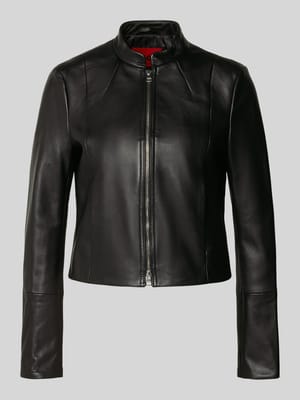 Regular Fit Lederjacke mit verkürzter Passform Modell 'LASARI'' Shop The Look MANNEQUINE