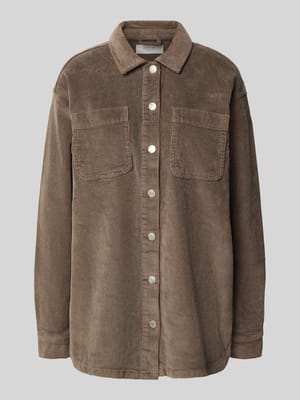 Regular Fit Hemdbluse aus Cord mit Brusttaschen Modell 'ALVA' Shop The Look MANNEQUINE