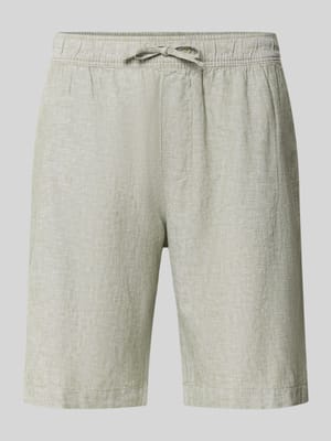 Shorts aus Leinen-Baumwoll-Mix mit elastischem Bund Shop The Look MANNEQUINE