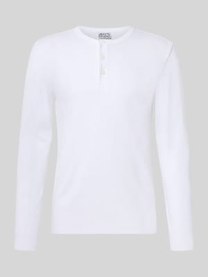 T-Shirt in Ripp-Optik mit Rundhalsausschnitt Shop The Look MANNEQUINE