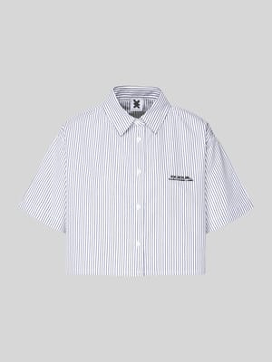 Korte overhemdblouse met labelstitching Shop The Look MANNEQUINE