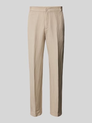 Tapered Fit Leinenhose mit Bügelfalten Shop The Look MANNEQUINE