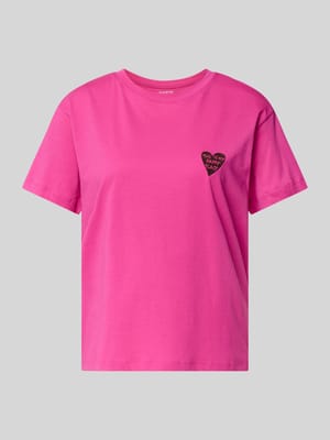 regular fit T-shirt met motiefstitching Shop The Look MANNEQUINE