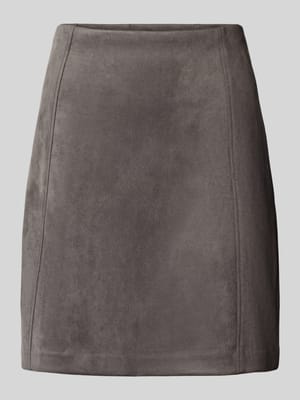 Minirock in Leder-Optik mit rückseitigem Reißverschluss Shop The Look MANNEQUINE