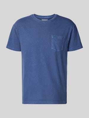 T-Shirt aus Baumwoll-Leinen-Mix mit Brusttasche Shop The Look MANNEQUINE