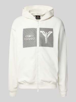 Sweatjacke mit Logo-Print und Zweiwege-Reißverschluss Shop The Look MANNEQUINE