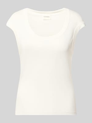 t-shirt o kroju skinny z mieszanki bawełny i modalu Shop The Look MANNEQUINE