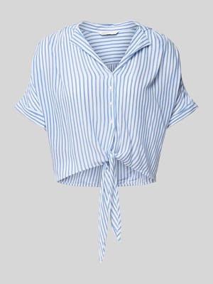 Bluzka koszulowa krótka z fakturowanym wzorem model ‘PAULA’ Shop The Look MANNEQUINE