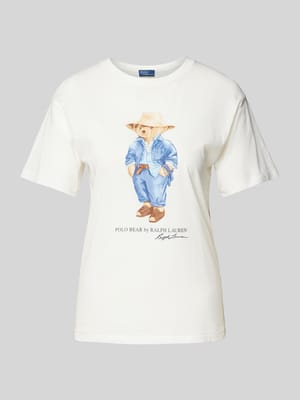 T-Shirt mit Label-Print Shop The Look MANNEQUINE