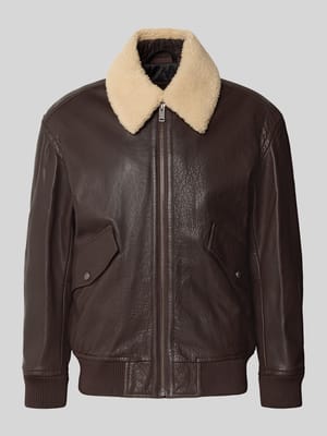 Regular Fit Lederjacke aus reinem Büffelleder Modell 'Jopeak' Shop The Look MANNEQUINE