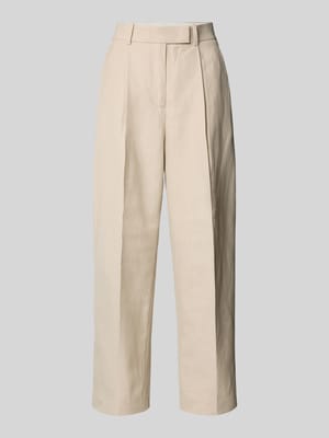 Tapered Stoffhose mit Leinenanteil Shop The Look MANNEQUINE