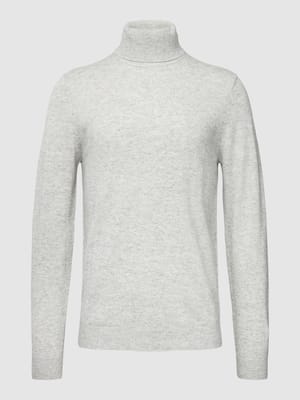 Rollkragenpullover mit gerippten Abschlüssen Shop The Look MANNEQUINE