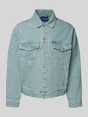 Jeansjack met borstzakken en labelstitching, model 'Dex' Shop The Look MANNEQUINE