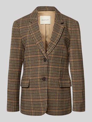 Wollblazer mit Reverskragen Modell 'HOUNDSTOOTH' Shop The Look MANNEQUINE