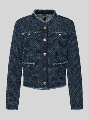 Regular fit blazer met opstaande kraag en blinde knoopsluiting Shop The Look MANNEQUINE