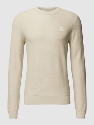 Sweter z dzianiny w jednolitym kolorze model ‘Anion’ Shop The Look MANNEQUINE