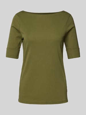 T-Shirt mit geripptem U-Boot-Ausschnitt Modell 'JUDY' Shop The Look MANNEQUINE