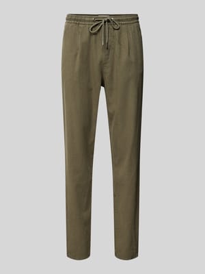 Cropped Chino aus Leinen mit elastischem Bund Shop The Look MANNEQUINE