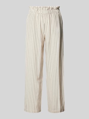 Spodnie materiałowe z wysokim stanem i wzorem w paski model ‘PRISILLA’ Shop The Look MANNEQUINE