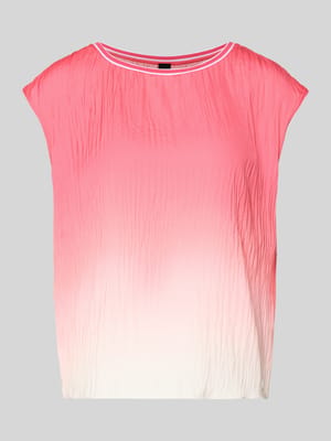Bluse mit Strukturmuster und Rundhalsausschnitt Shop The Look MANNEQUINE