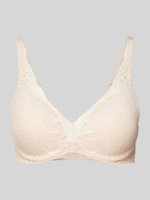 Biustonosz z fiszbinami i podszewką model ‘Body Makeup Illusion Lace’ Shop The Look MANNEQUINE