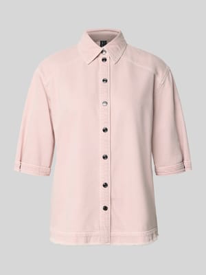 Jeansbluse mit Fransensaum und 1/2-Arm Shop The Look MANNEQUINE