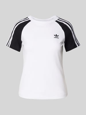 T-Shirt mit Label-Stitching Shop The Look MANNEQUINE