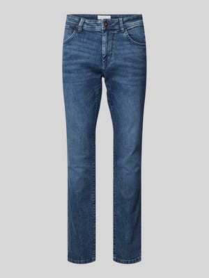 Regular Slim Jeans mit Label-Detail Modell 'Josh' Shop The Look MANNEQUINE