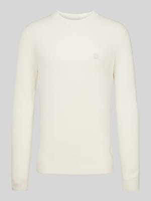 Gebreide pullover met labelbadge Shop The Look MANNEQUINE