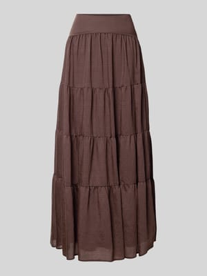 Maxirock aus Lyocell-Mix mit Raffungen Shop The Look MANNEQUINE