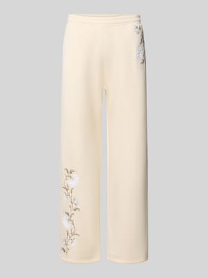 Straight Fit Sweatpants mit floraler Stickerei Shop The Look MANNEQUINE