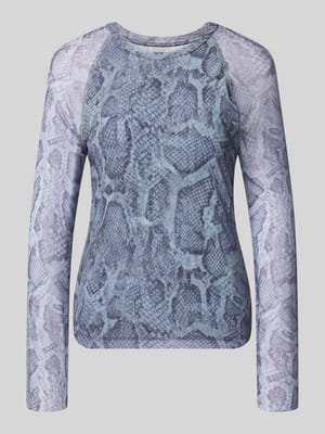 Longsleeve aus Mesh mit Schlangen-Muster Shop The Look MANNEQUINE
