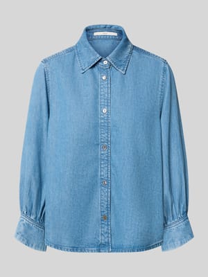 Bluzka koszulowa o kroju regular fit z czystego lyocellu w tkaninie stylizowanej na denim Shop The Look MANNEQUINE