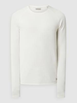 Gebreide pullover met labelpatch, model 'HILL' Shop The Look MANNEQUINE