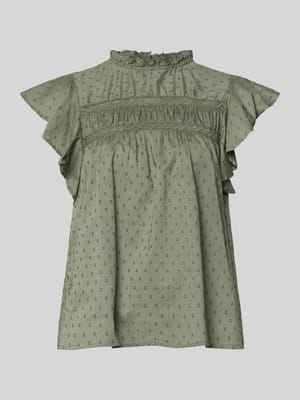 Top bluzkowy o kroju regular fit z czystej bawełny model 'TRINE' Shop The Look MANNEQUINE