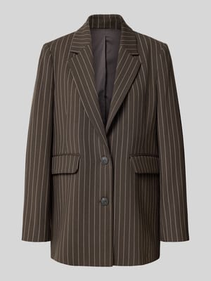Relaxed longblazer met schoudervullingen Shop The Look MANNEQUINE