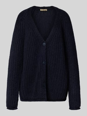 Kardigan z dzianiny o kroju oversized z dekoltem w serek model ‘HAIRY’ Shop The Look MANNEQUINE