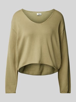 Korte gebreide pullover met boothals Shop The Look MANNEQUINE