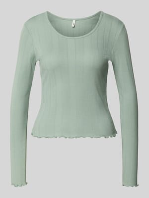 Slim Fit Langarmshirt aus Bio-Baumwoll-Mix Modell 'TENNA LIFE' Shop The Look MANNEQUINE
